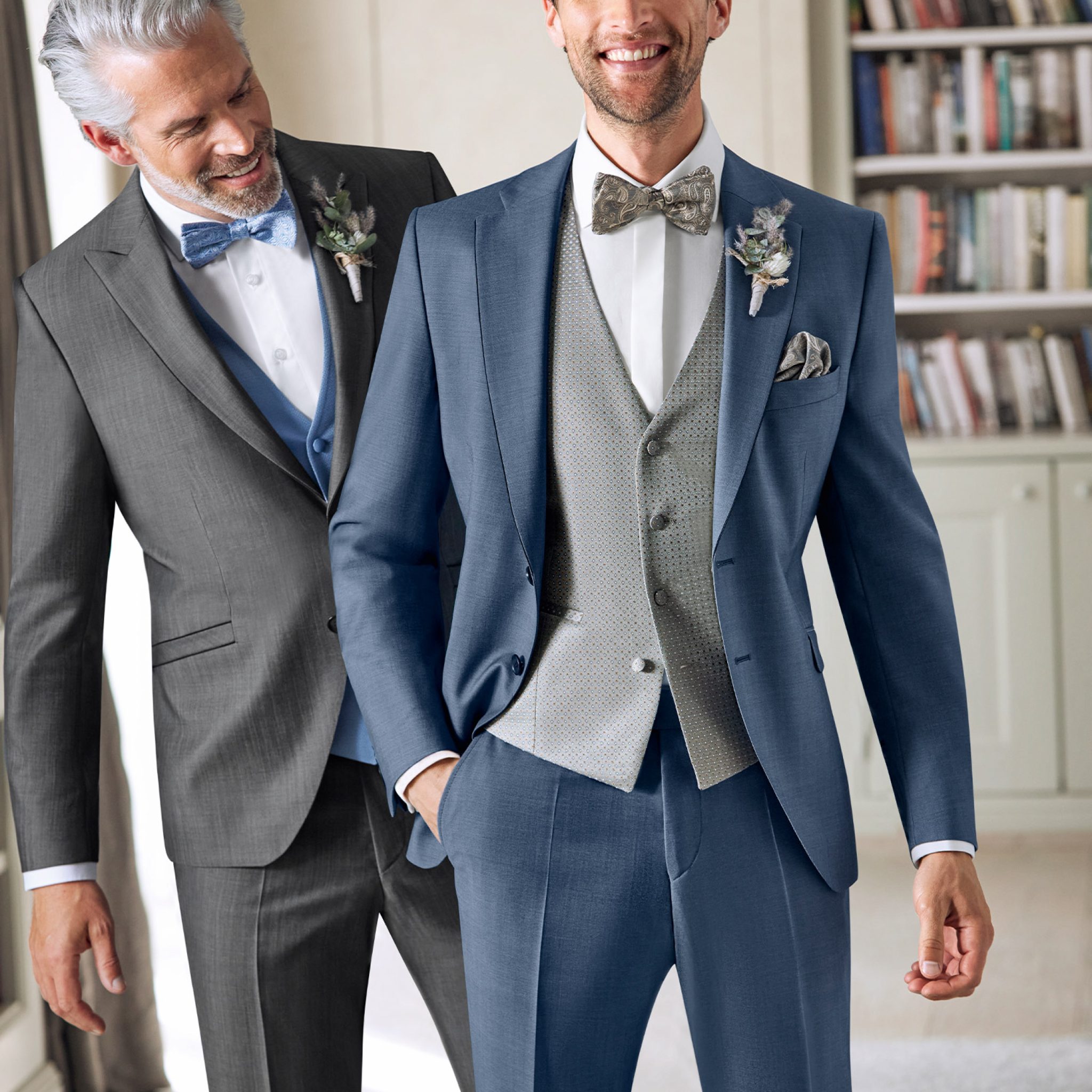 Bräutigam Anzug blau grau